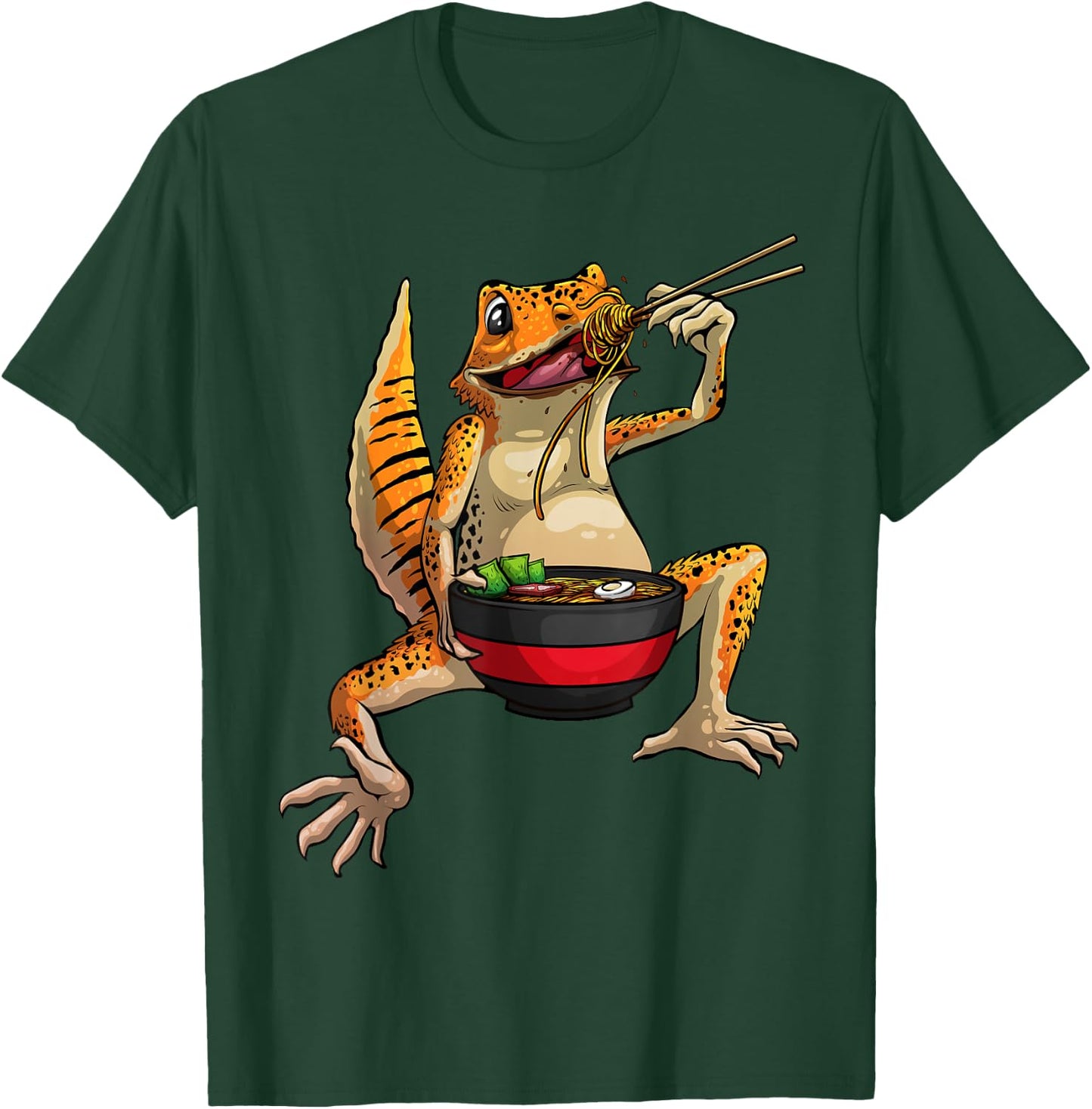 Best Leopard Gecko Women Lizard Reptile Ramen Food T-Shirt - T-Shirt | Forest