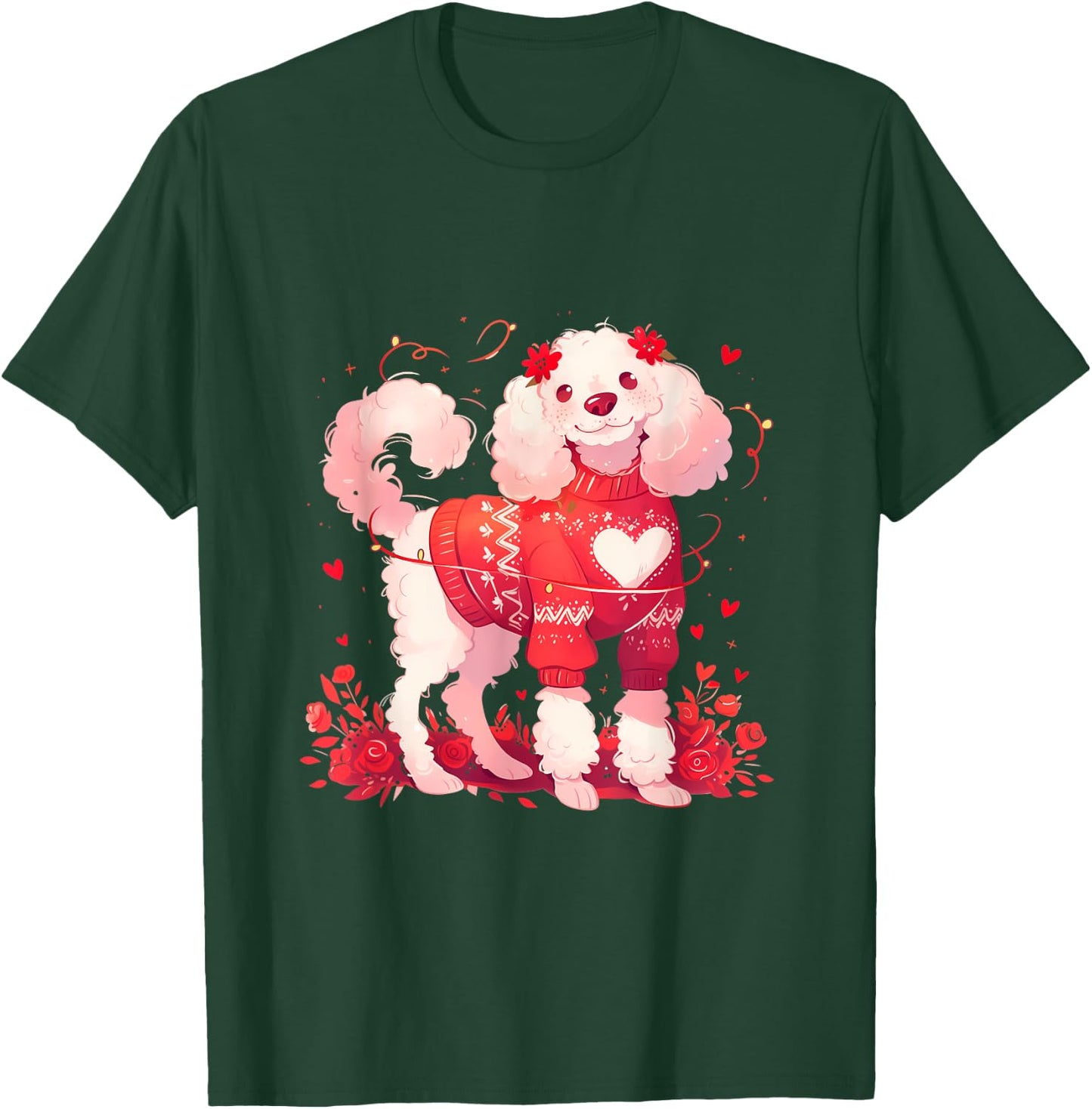 Valentine's Day Poodle Lover Shirt My dog is My Valentine Men Women Kids T-Shirt - T-Shirt | Forest