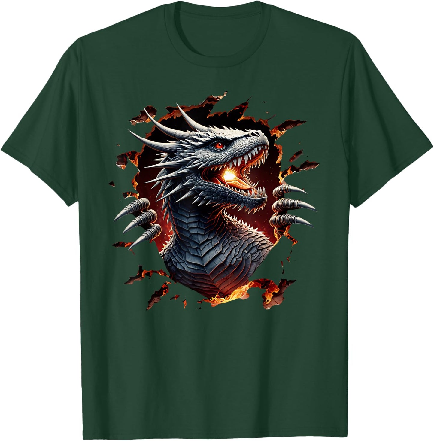 Fierce Black Dragon Strike T-Shirt - T-Shirt | Forest