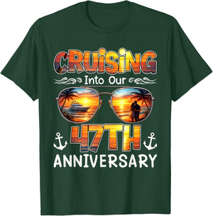 Vintage Cruising Into Our 47th Anniversary 47 Years Together T-Shirt - T-Shirt | Forest