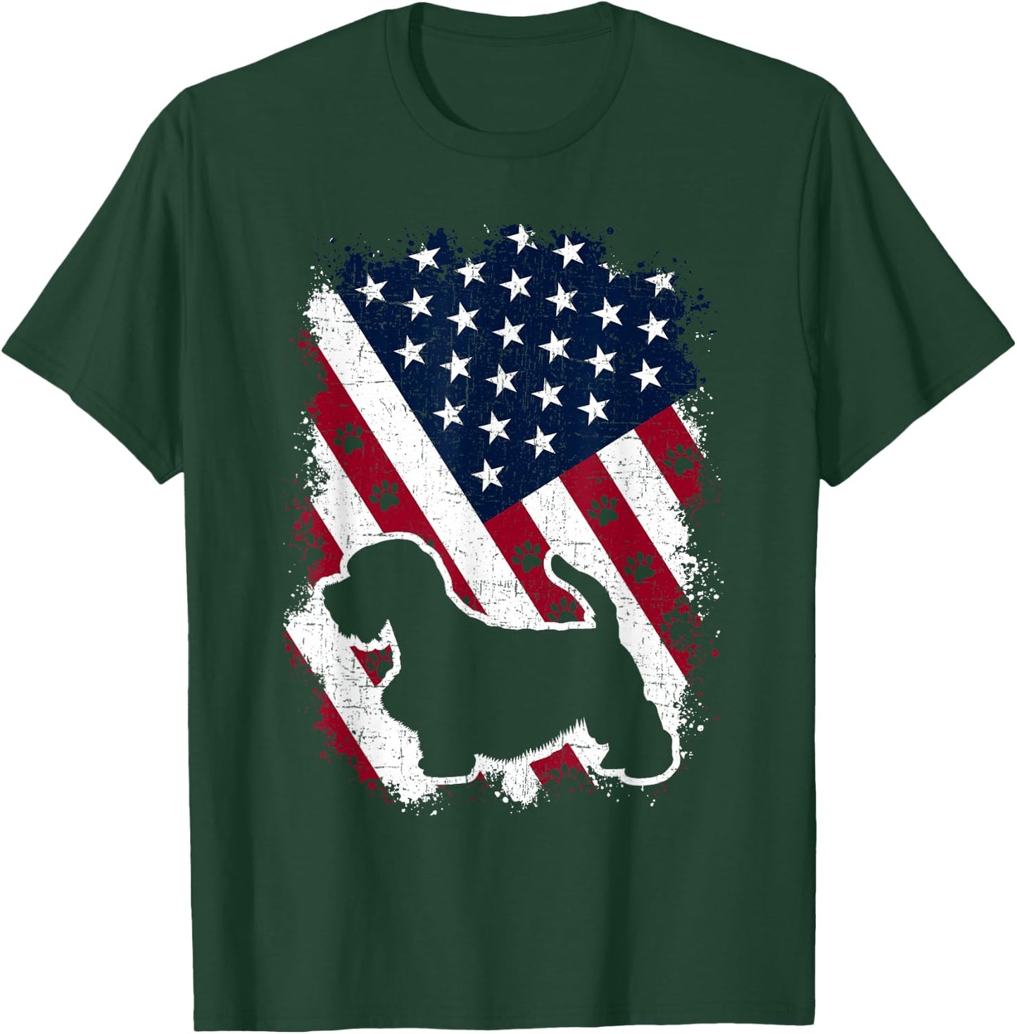 American US Flag Sealyham Terrier Dog Lover 4th of July T-Shirt - T-Shirt | Forest
