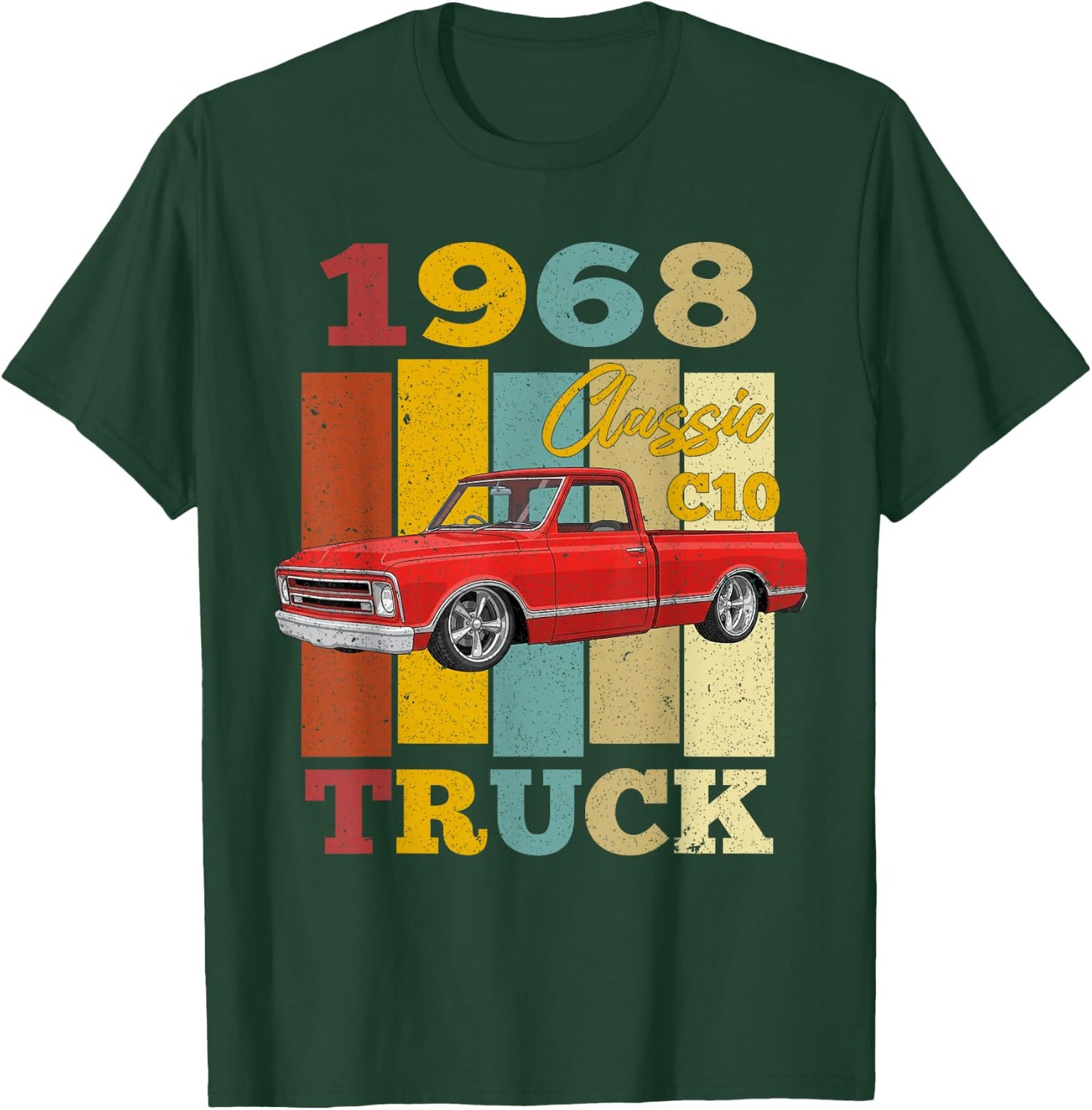 1968 68 C10 Truck Vintage 60s Silhouette Classic Old Hot Rod T-Shirt - T-Shirt | Forest