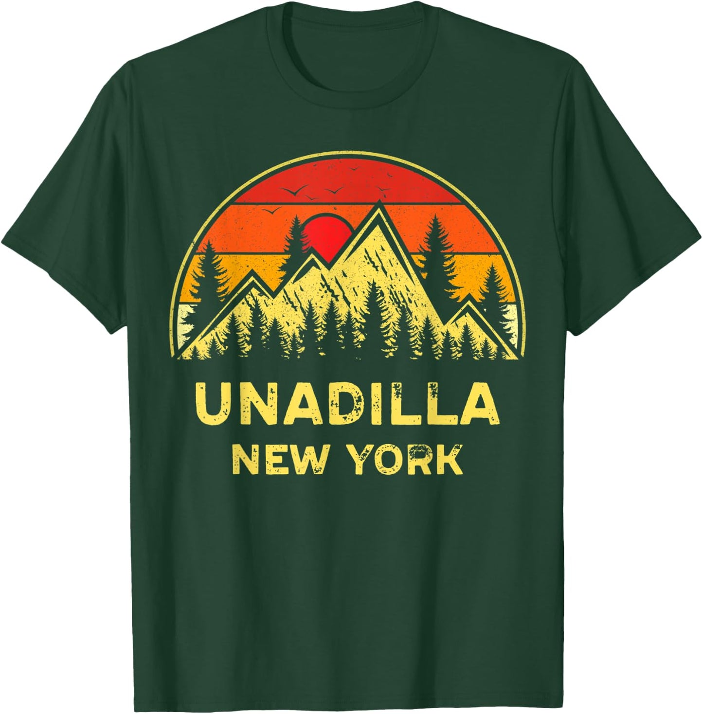 Vintage Unadilla New York NY Mountains Hiking Hike Souvenir T-Shirt - T-Shirt | Forest