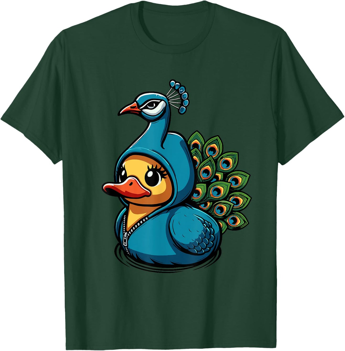 Peacock Duck T-Shirt - T-Shirt | Forest