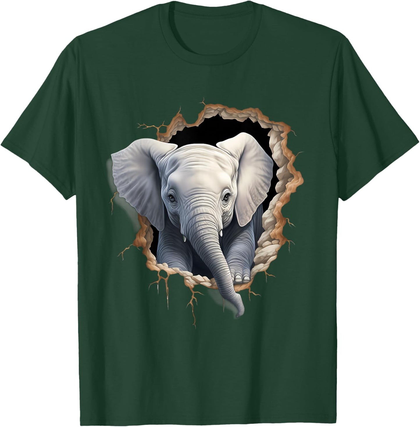 Elefanten-Wandmotiv Kunstwerk Tierwelt afrikanische Tierliebhaber T-Shirt - T-Shirt | Forest