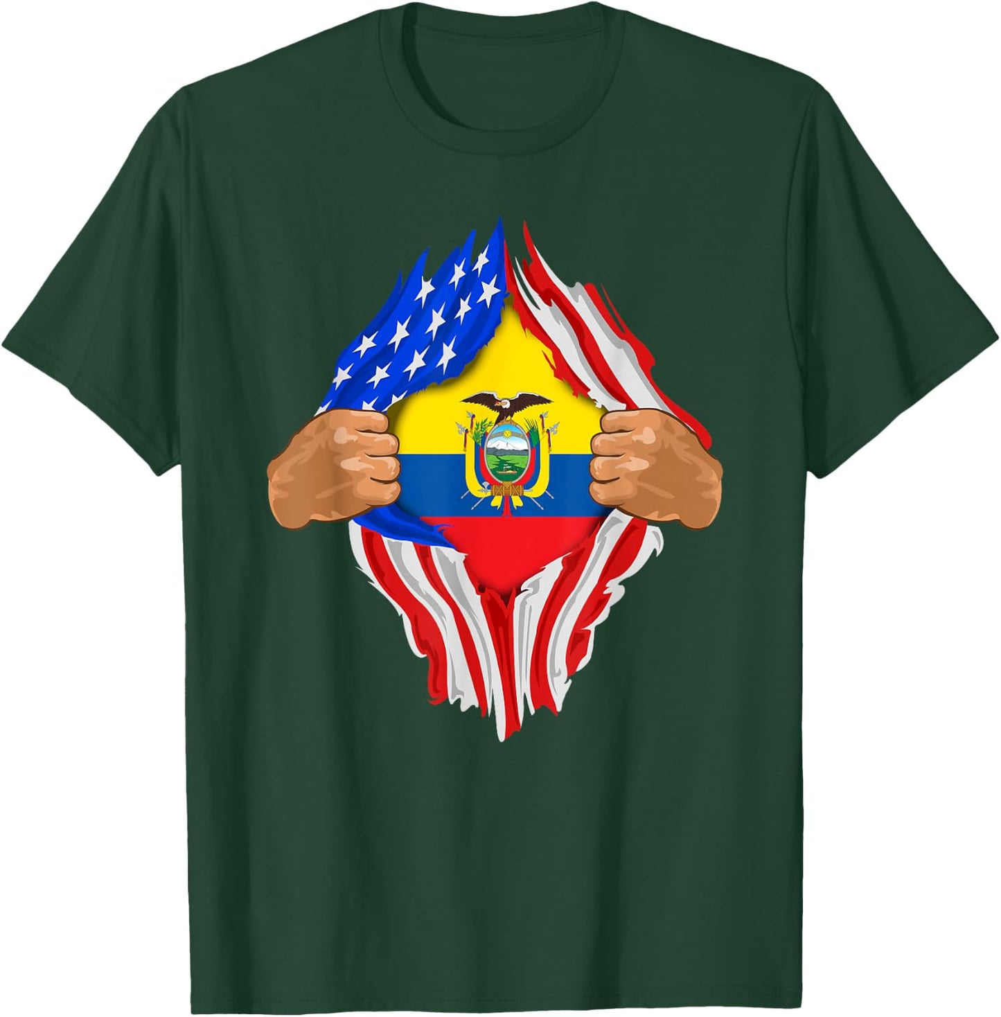 Ecuadorian Blood Inside Me | Ecuador Flag Gift T-Shirt - T-Shirt | Forest