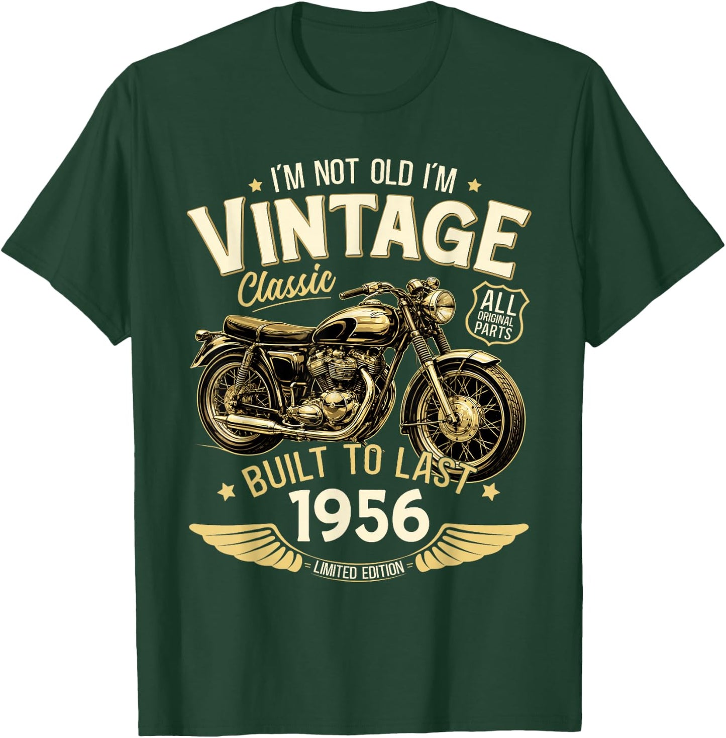 70. Geburtstag Mann Geschenk Motorrad Motorradfahrer 1956 T-Shirt - T-Shirt | Forest