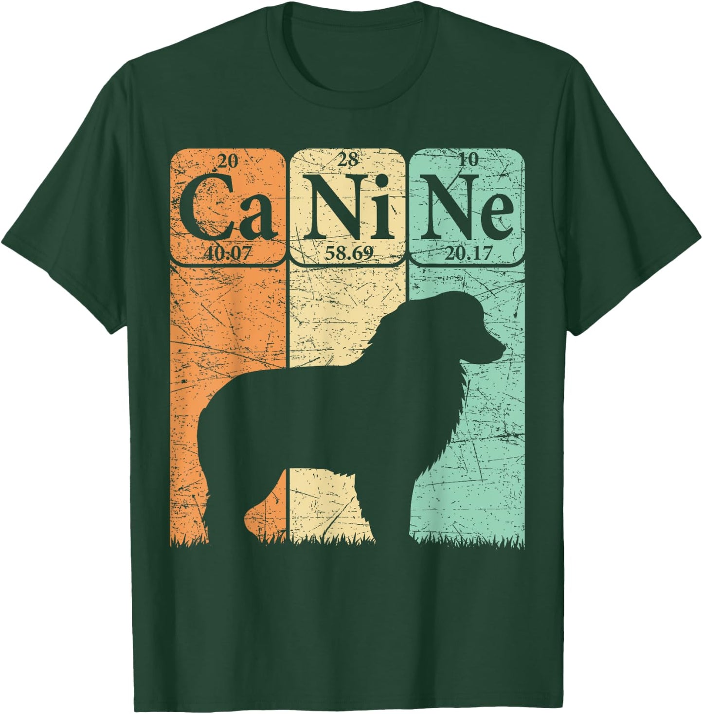 Australian Shepherd Periodic Table Elements Aussie Dog Lover T-Shirt - T-Shirt | Forest