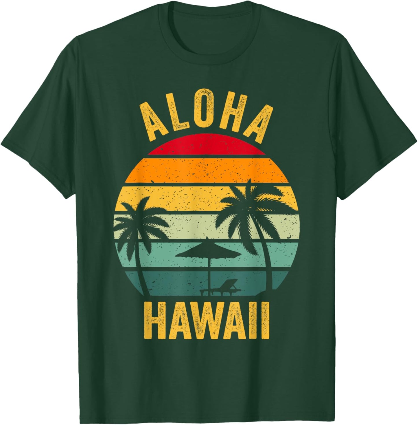 Aloha Hawaii Family Holiday Retro Sunset Hawaiian Island , Black, S T-Shirt - T-Shirt | Forest