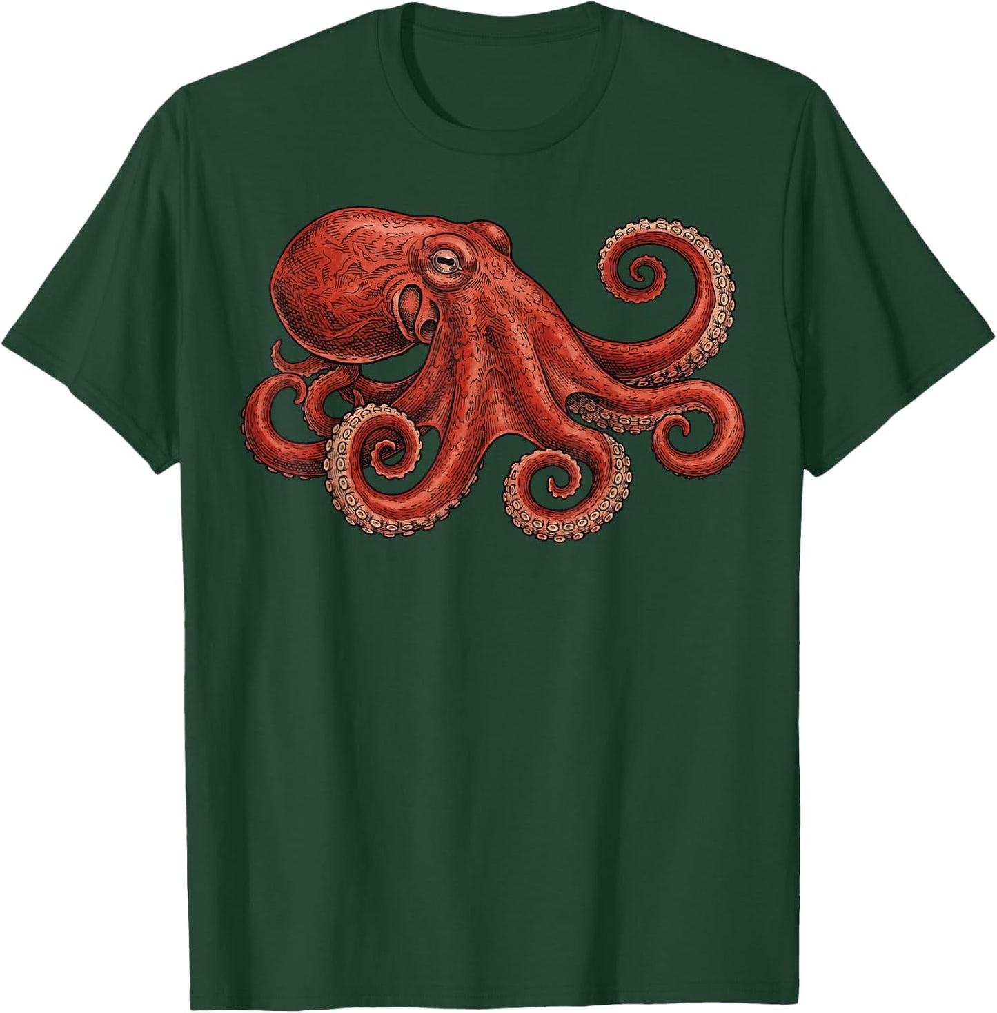 Red Octopus T-Shirt - T-Shirt | Forest