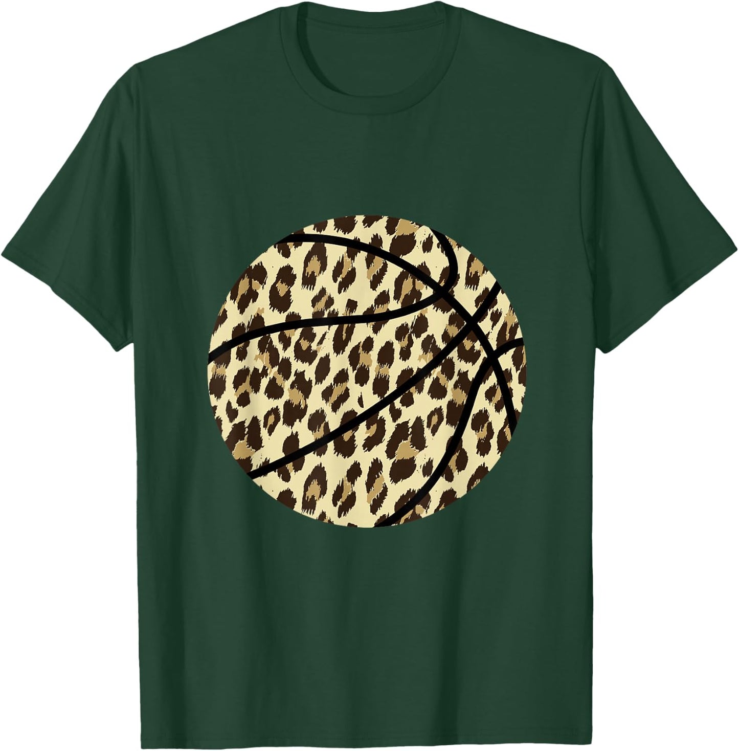 Basketball Leopard Bball Basketballer Basketball Player T-Shirt - T-Shirt | Forest