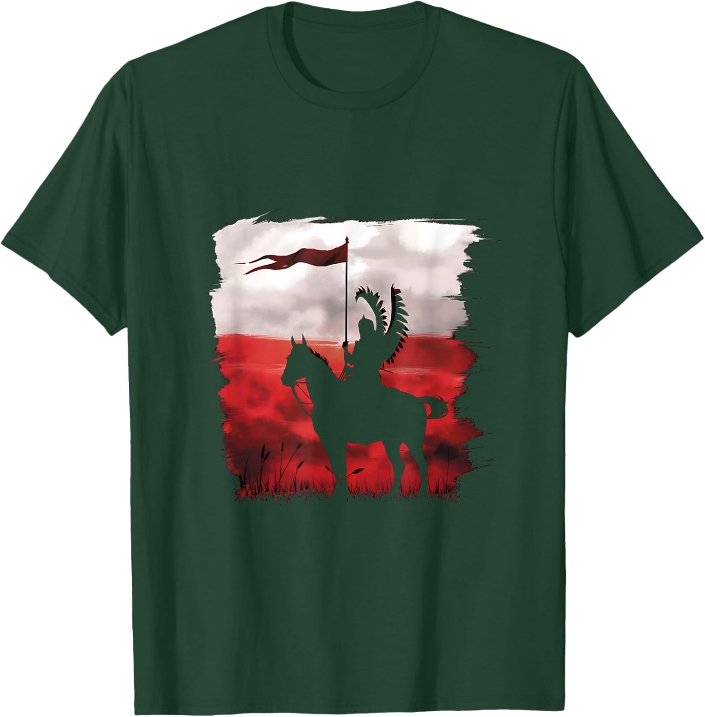 Flag of Polish National Day Hussar Husaria Poland Poland T-Shirt - T-Shirt | Forest