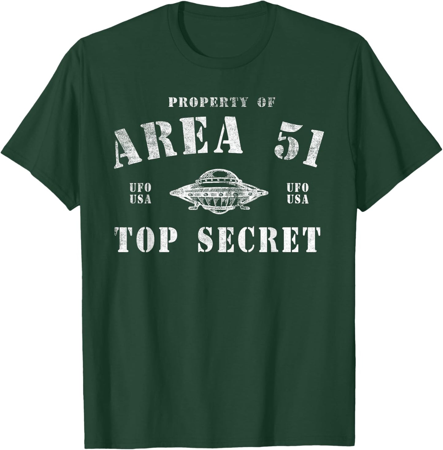 Property Of Area 51 Top Secret UFO Alien T-Shirt - T-Shirt | Forest