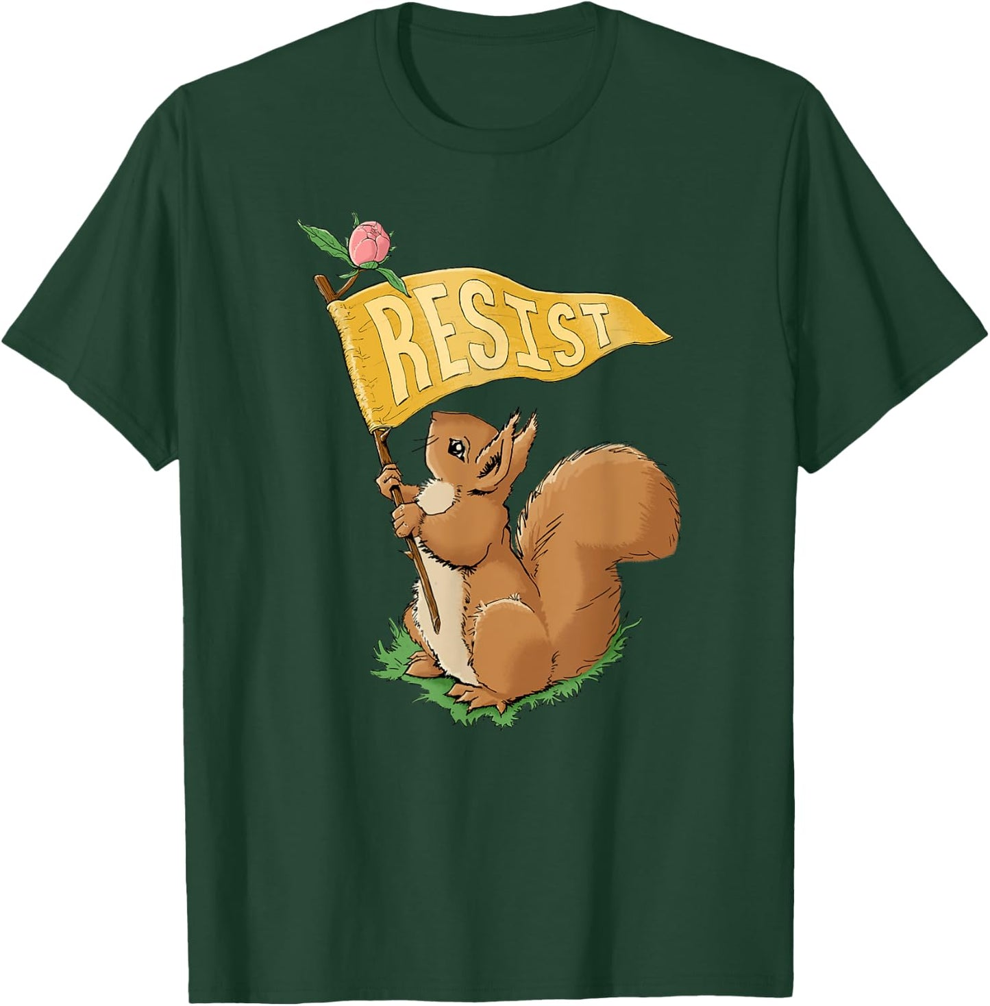 Cute Resist Squirrel / Anti-Trump T-Shirt - T-Shirt | Forest