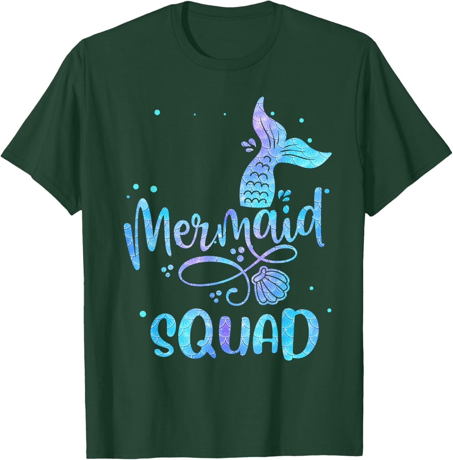 Mermaid Squad Cute Girls Birthday Squad Mermaid Tail Party T-Shirt - T-Shirt | Forest