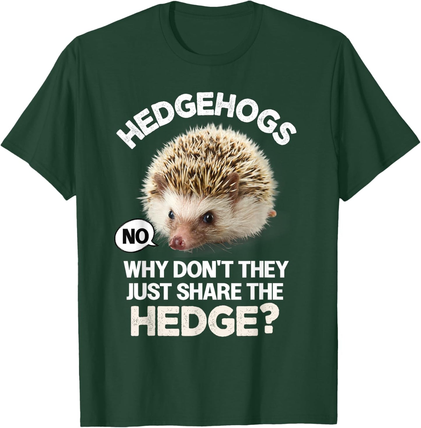 Vintage Hedgehogs Why Dont They Just Share The Hedge Fun Pun T-Shirt - T-Shirt | Forest