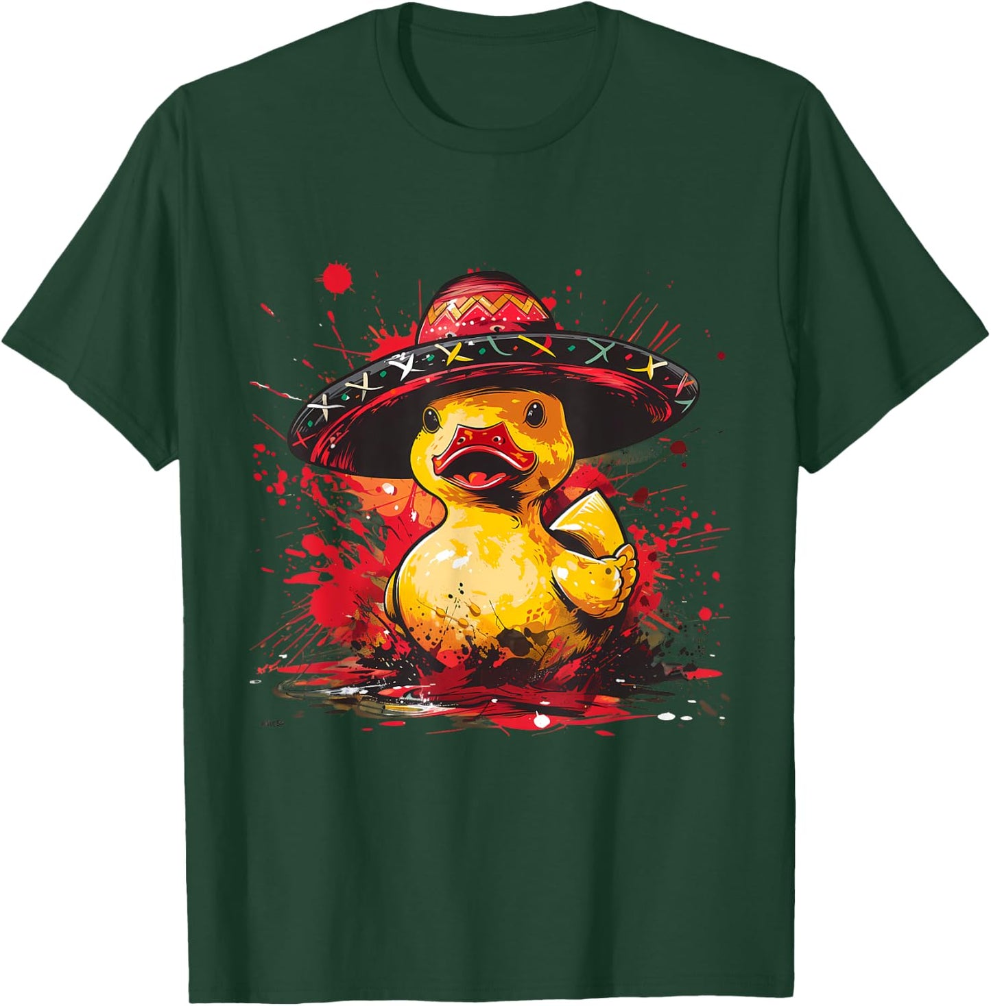 Rubber Duck Mexican Sombrero Cinco De Mayo Rubber Duckie T-Shirt - T-Shirt | Forest