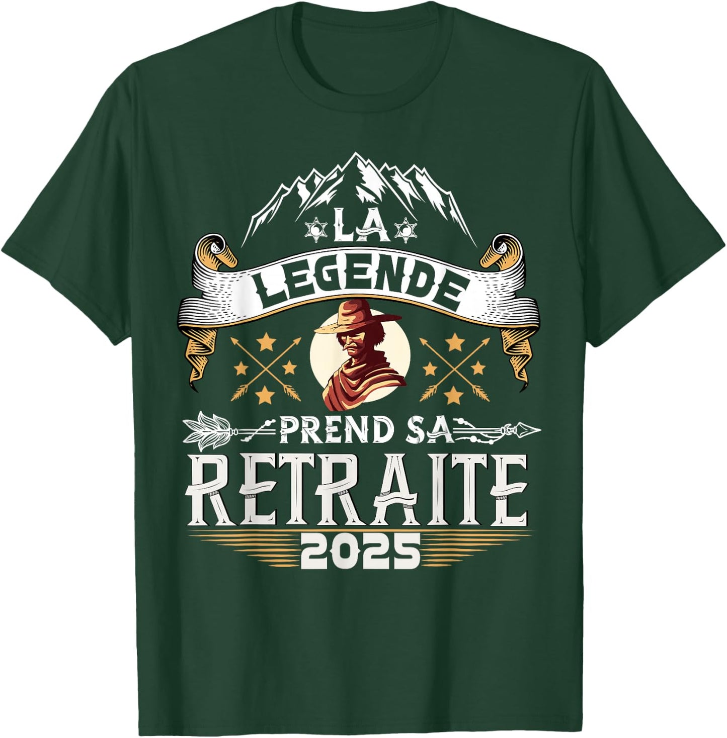 La Légende Retires 2025 Man Humor Original , Black, S T-Shirt - T-Shirt | Forest