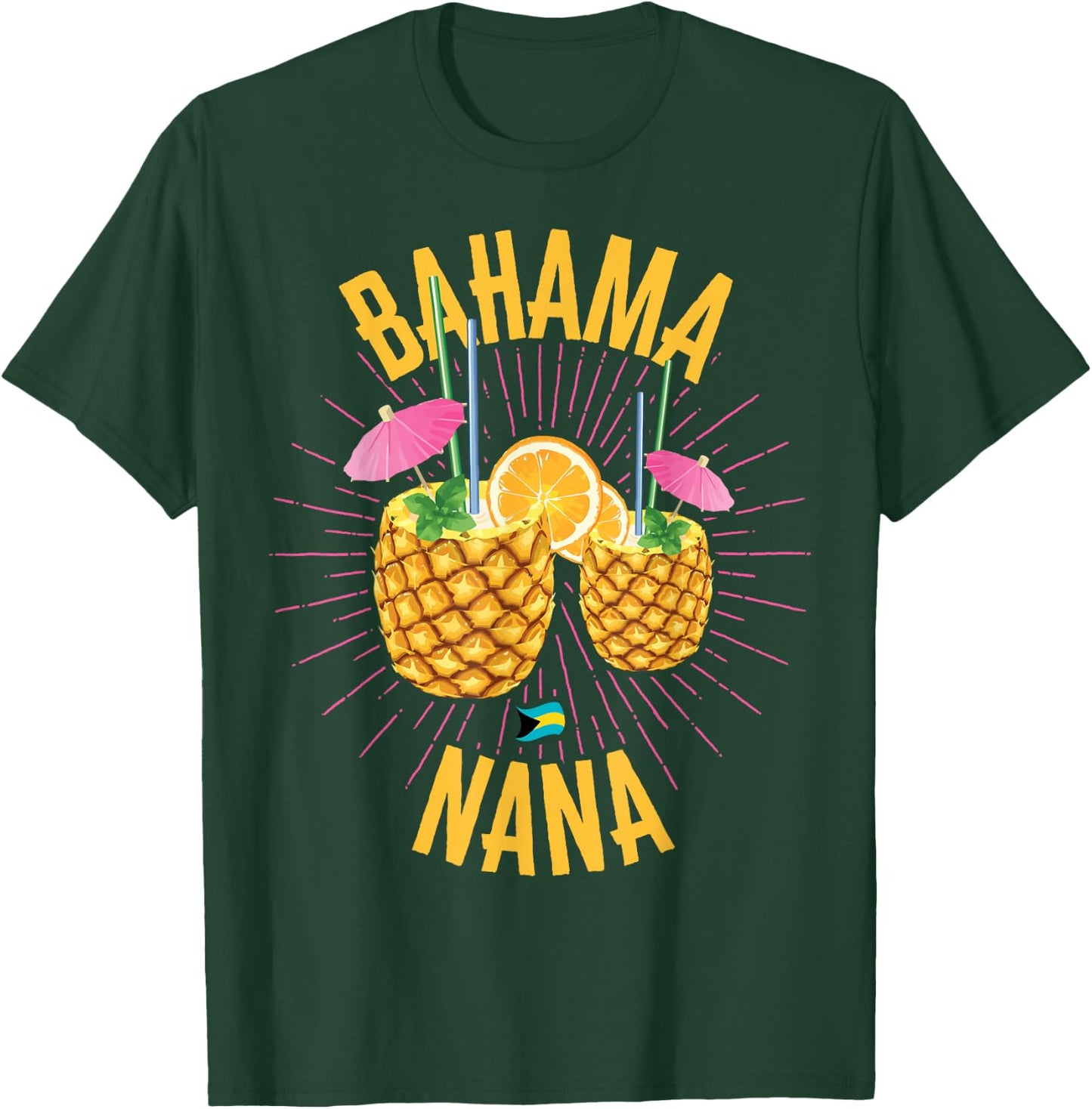 Bahamas Family Nana Cruise Vacation Beach Bahamian Flag Women Kids T-Shirt - T-Shirt | Forest