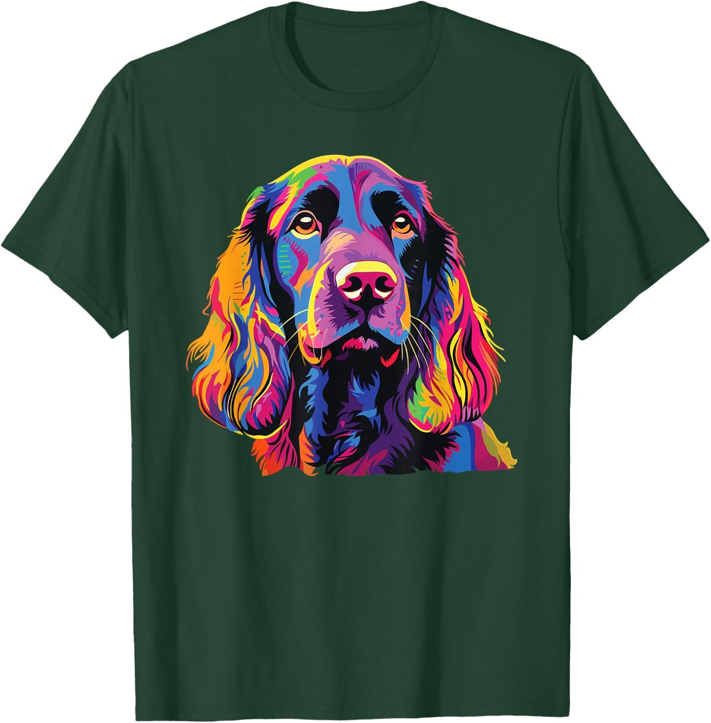 Watercolor Colorful Field Spaniel Dog T-Shirt - T-Shirt | Forest