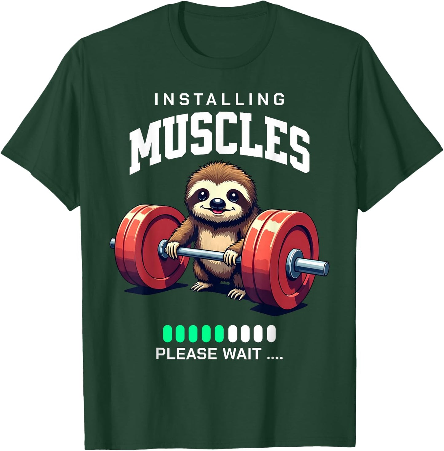 Funny Sloth Workout Gym Fitness Weightlifting , black T-Shirt - T-Shirt | Forest