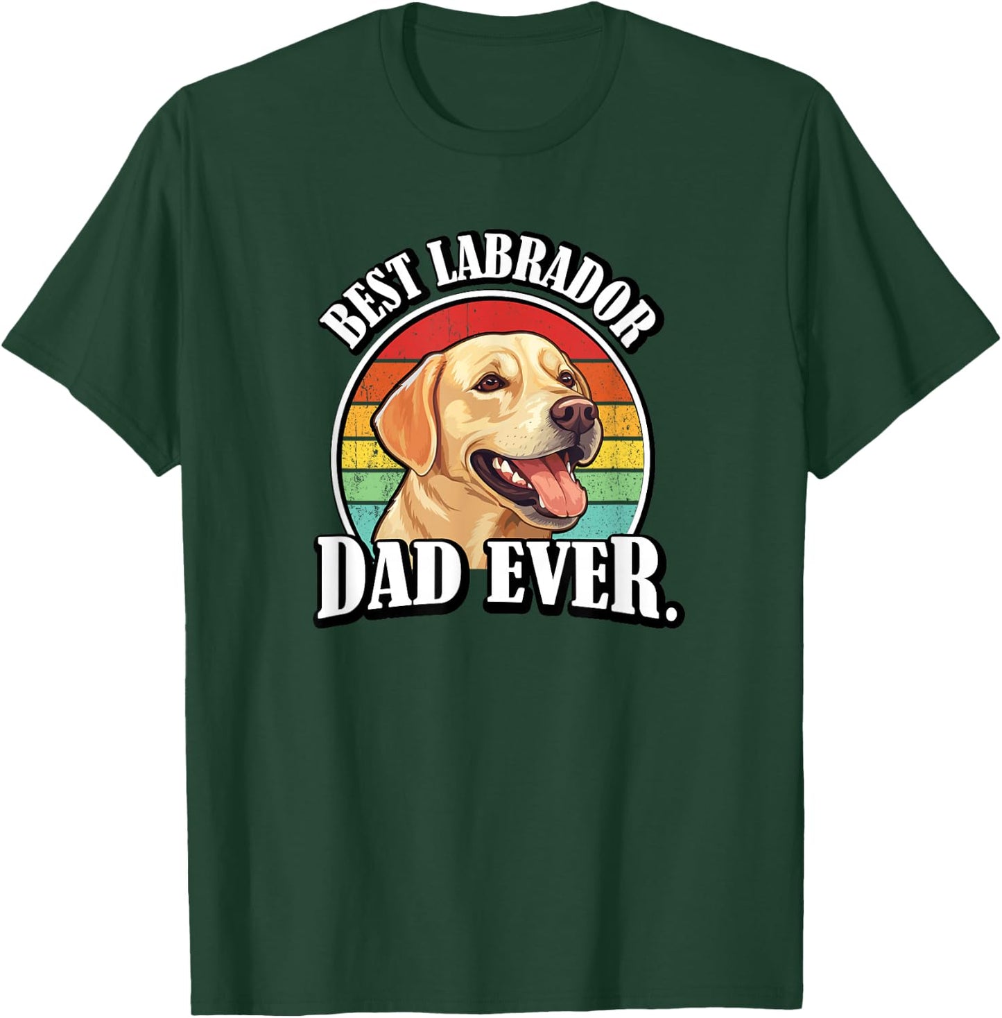 Boys Funny Retro Vintage Best Dad Yellow Lab Lover T-Shirt - T-Shirt | Forest