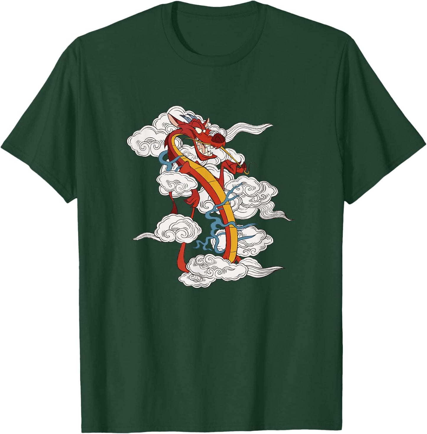 Disney Mulan Chinese New Years Sassy Mushu Clouds Portrait T-Shirt - T-Shirt | Forest