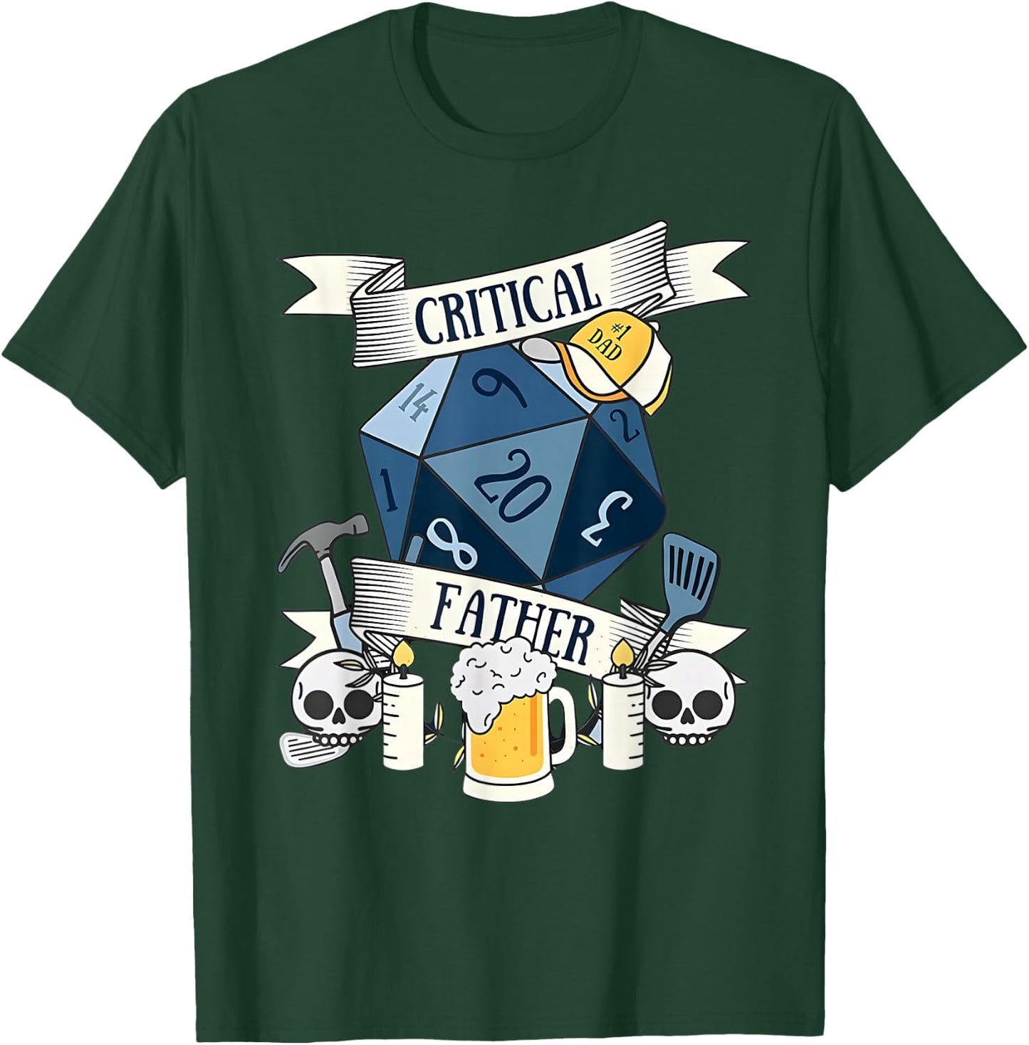 Critical Father RPG Gifts Father's Day T-Shirt - T-Shirt | Forest