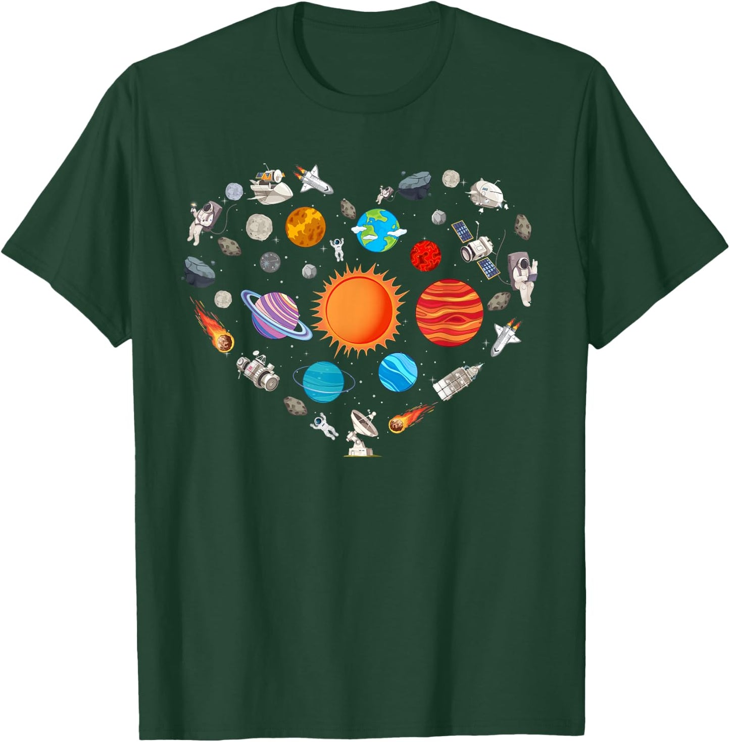 Best Planet Design Women Kids Outer Space Astronaut T-Shirt - T-Shirt | Forest