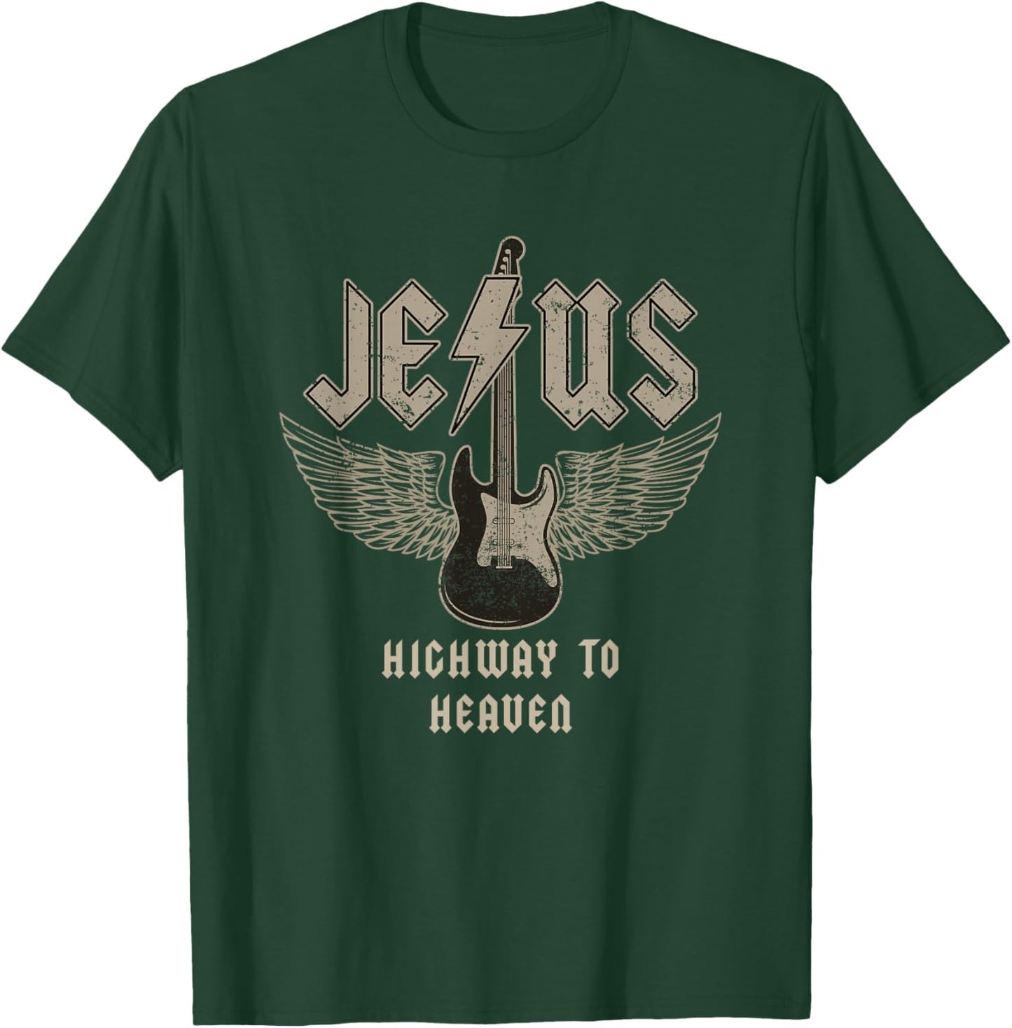Jesus Rock and Roll Christian Music Worship Bible Verse T-Shirt - T-Shirt | Forest