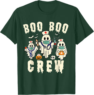 Boo Boo Crew Ghost Halloween Paramedic Nurse RN ER NICU LPN T-Shirt - T-Shirt | Forest