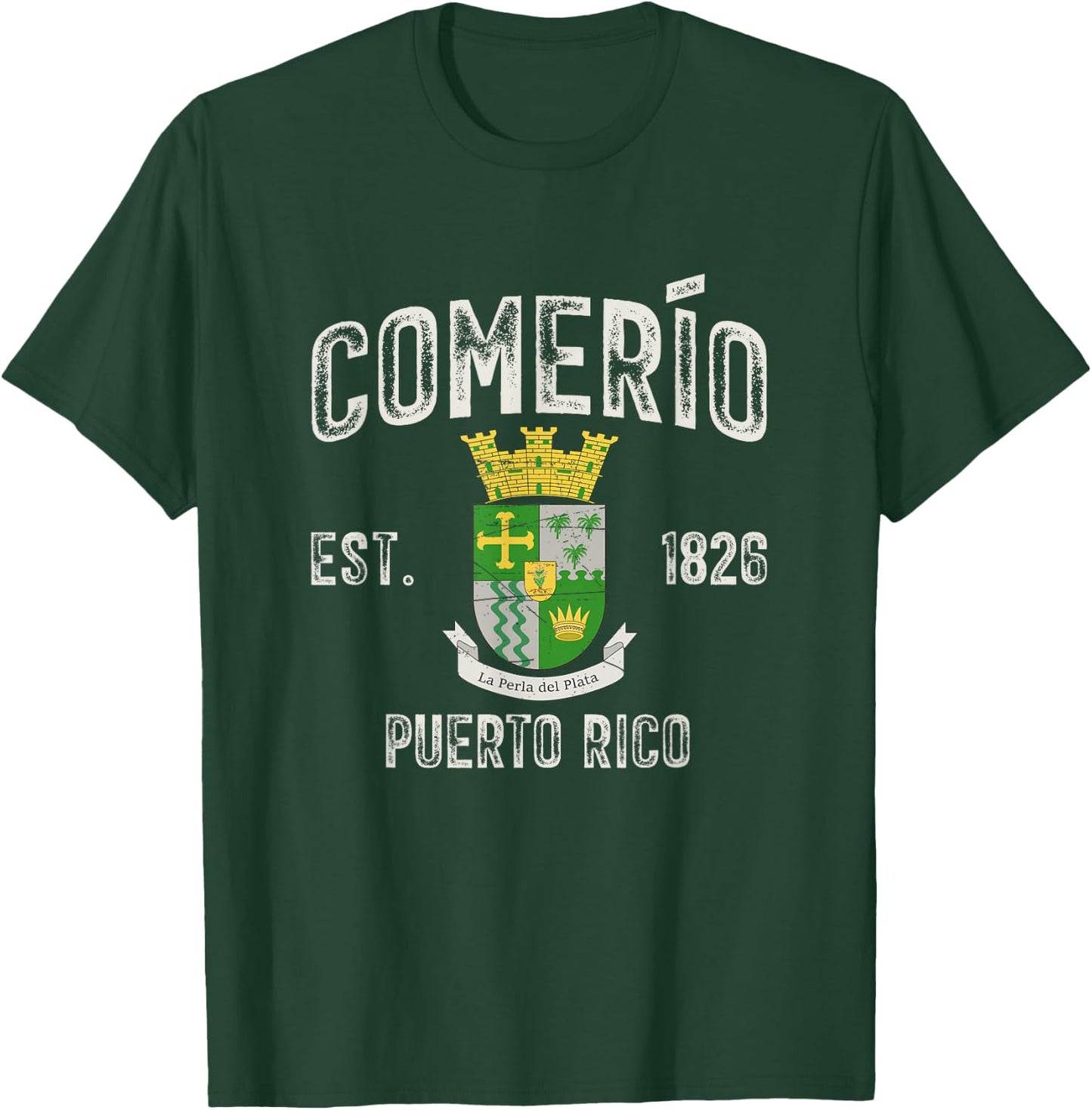 Comerío City In Puerto Rico Est 1826, Comerío Armorial T-Shirt - T-Shirt | Forest