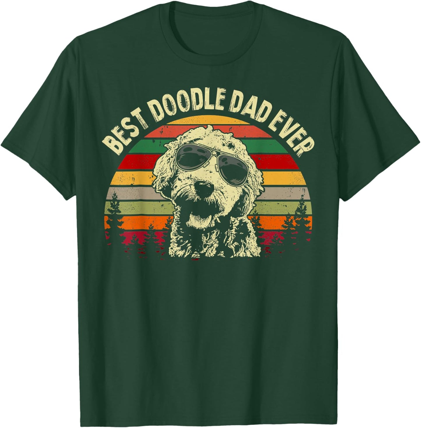 Best Doodle Dad Ever Funny Goldendoodle Dad Vintage Gifts T-Shirt - T-Shirt | Forest