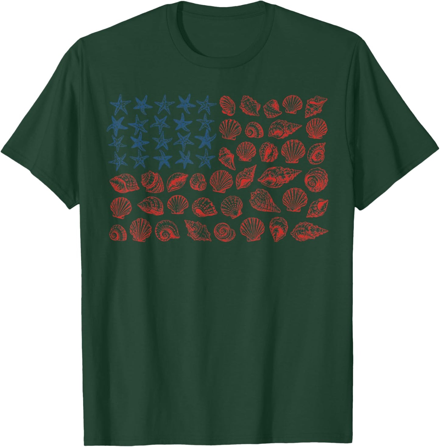 250th American Flag Patriotic Beach Lover 4th of July T-Shirt - T-Shirt | Forest