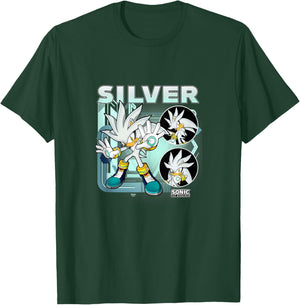 Sonic The Hedgehog Silver Multi Pose Poster T-Shirt - T-Shirt | Forest