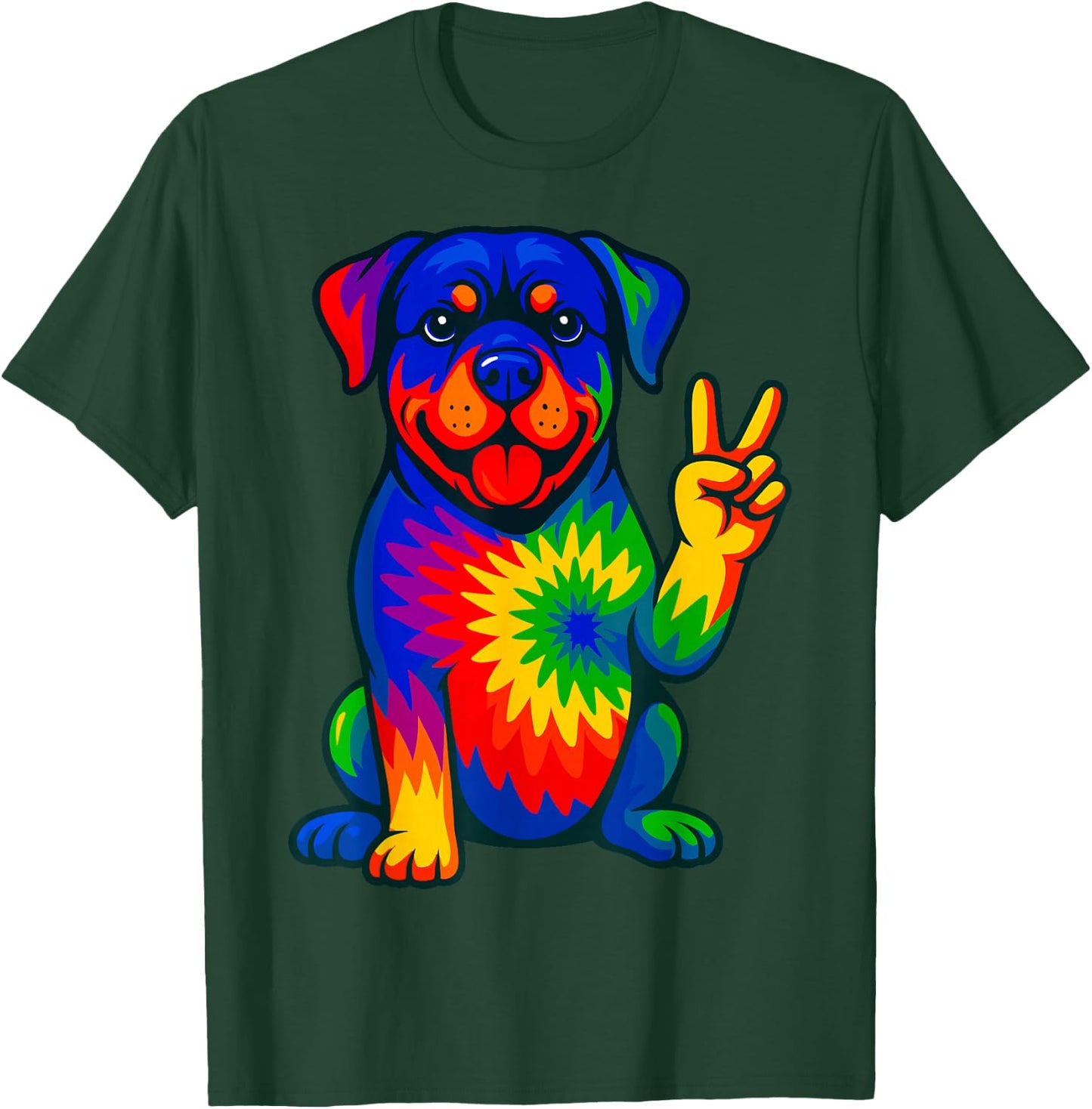 Tie-Dye Rottweiler Hippie T-Shirt - T-Shirt | Forest