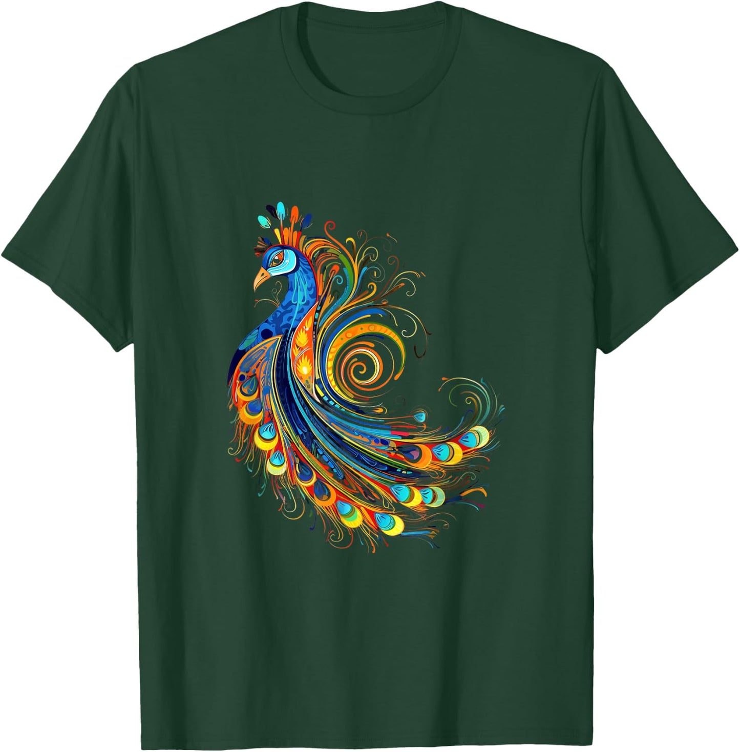 Peacock Indian Tribes Art Indigenous T-Shirt - T-Shirt | Forest