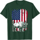 Bison US Flag - USA American Flag 4th Of July Fourth T-Shirt - T-Shirt | Forest