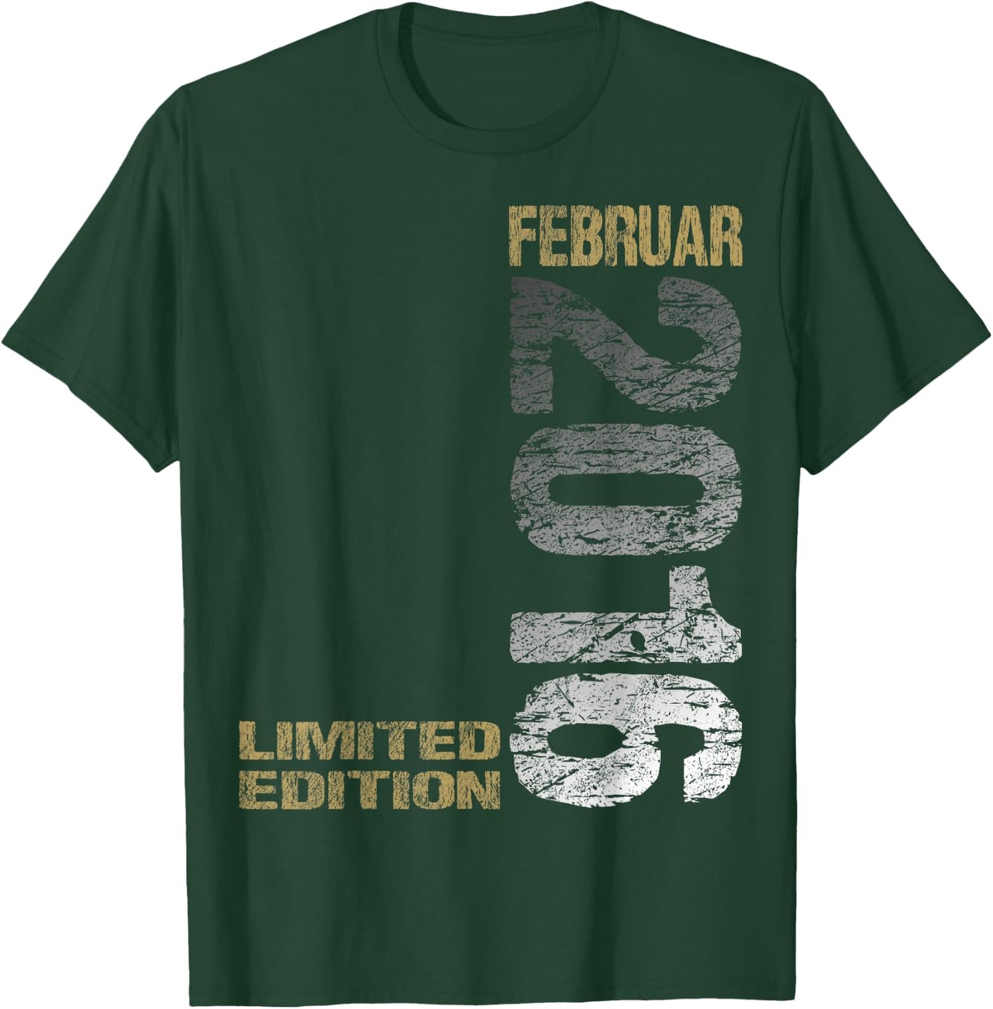 February 2016 Boy Girl 8th Birthday Limited Edition , black T-Shirt - T-Shirt | Forest