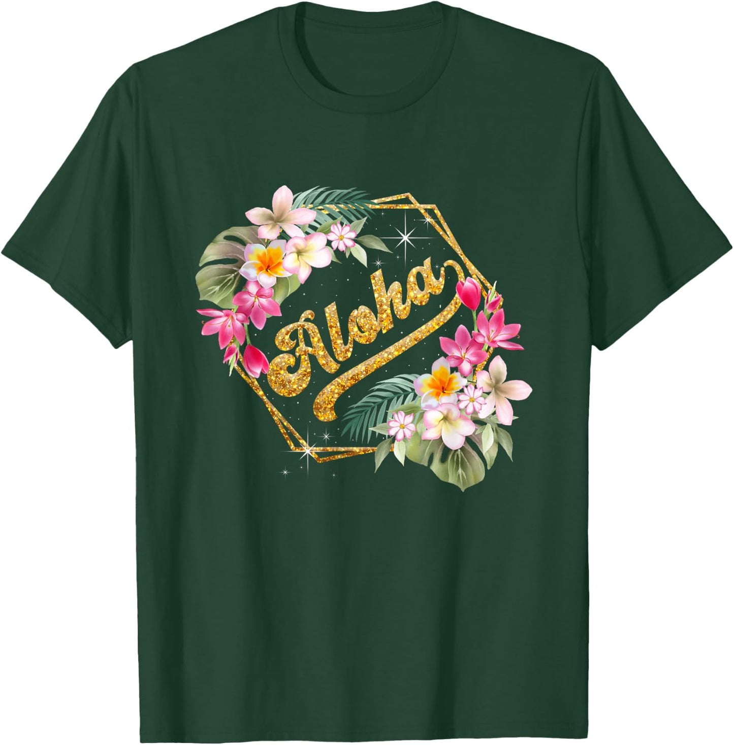 Aloha Flowers Hawaii Hawaii Beach Luau Party T-Shirt - T-Shirt | Forest