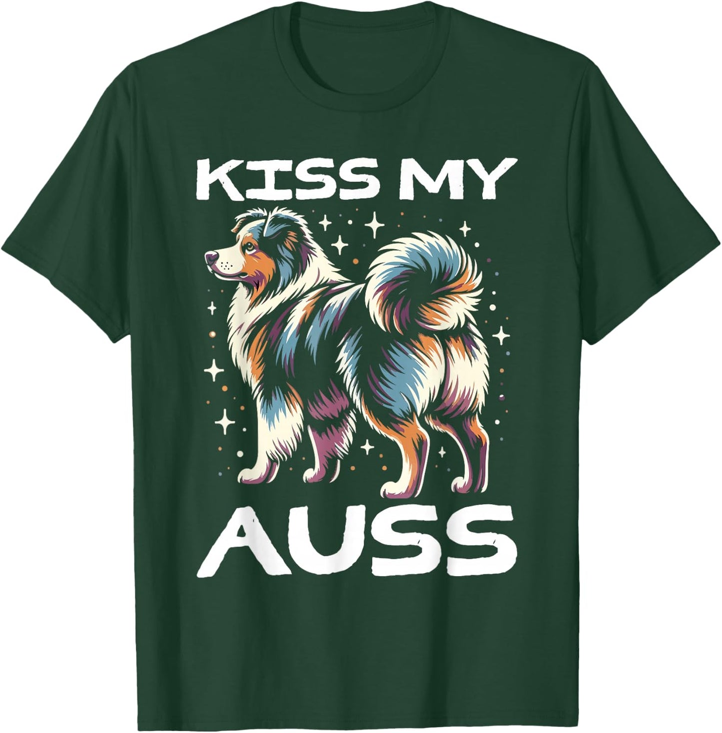 Australian Shepherd Dog Kiss Aussie Shepherd Dog T-Shirt - T-Shirt | Forest