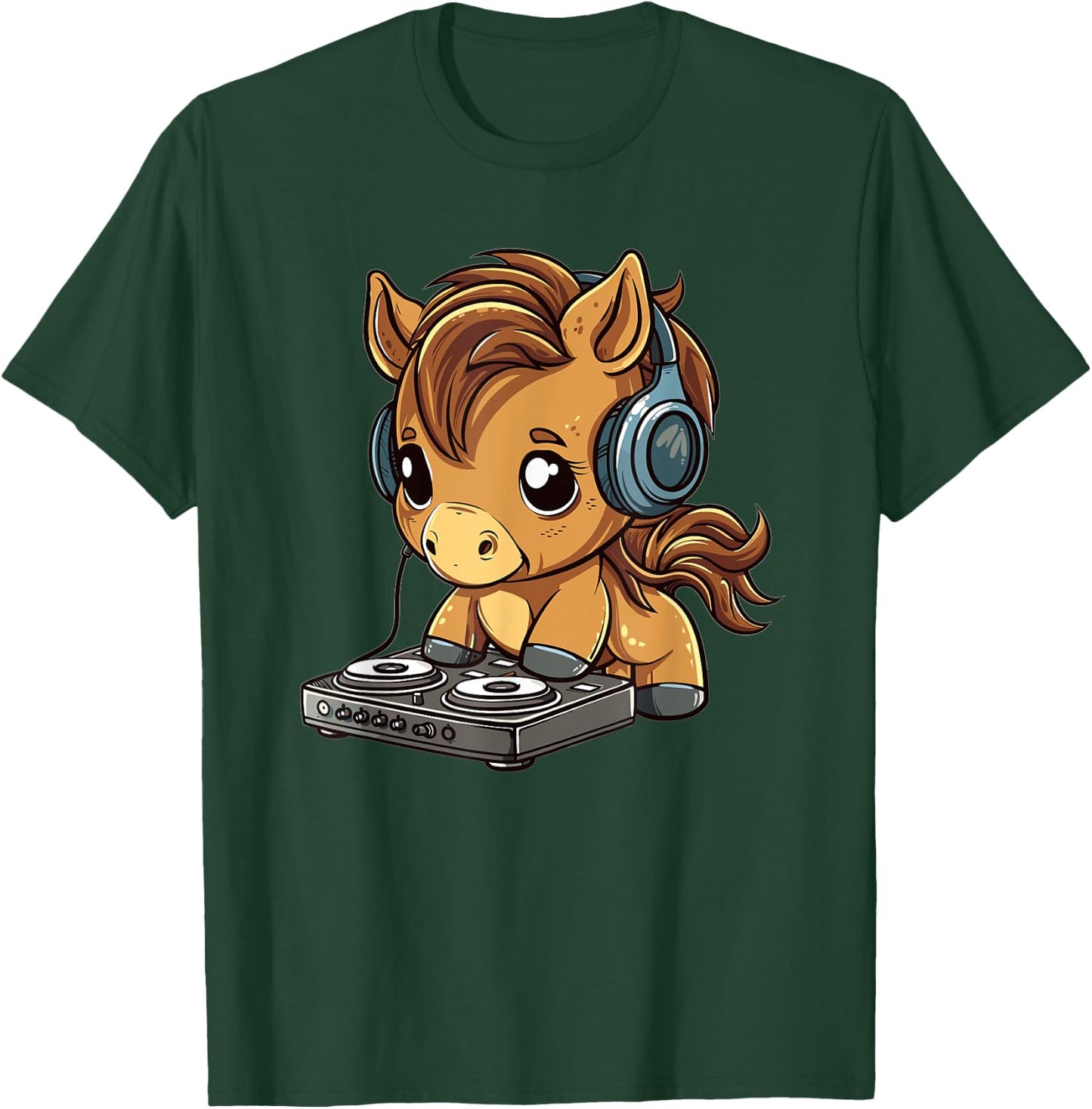 Cute Horse DJ T-Shirt - T-Shirt | Forest
