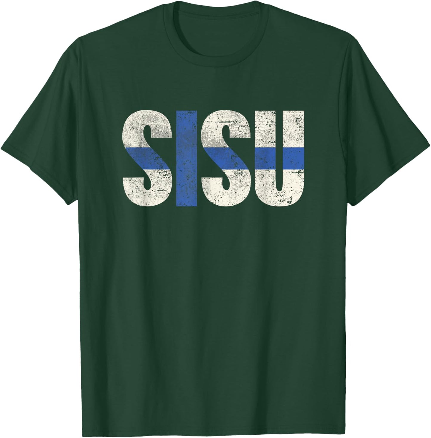 Sisu Finnish flag vintage distressed T Shirt Finland Suomi T-Shirt - T-Shirt | Forest