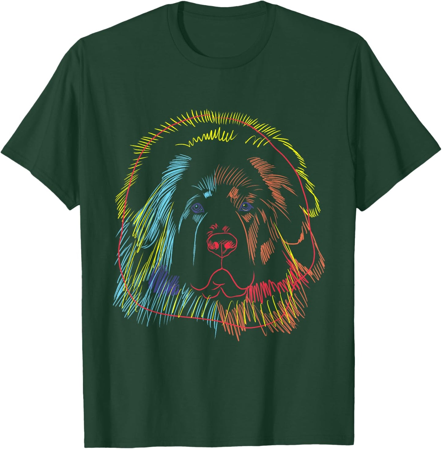 Colourful Tibetan Mastiff Dog T-Shirt - T-Shirt | Forest