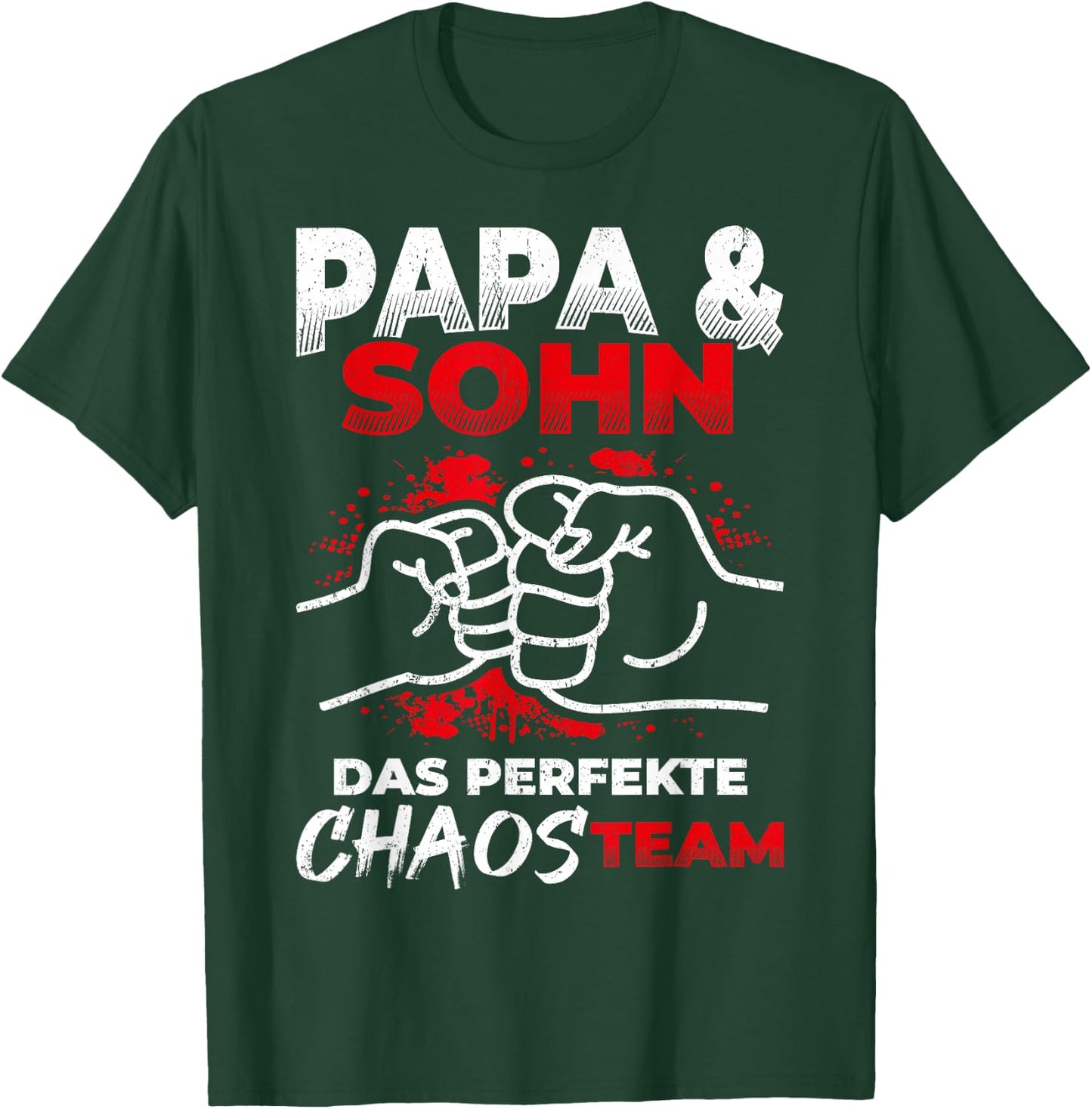 with German Text "Papa & Sohn Das Perfekte Chaos Team" [German Language], black T-Shirt - T-Shirt | Forest