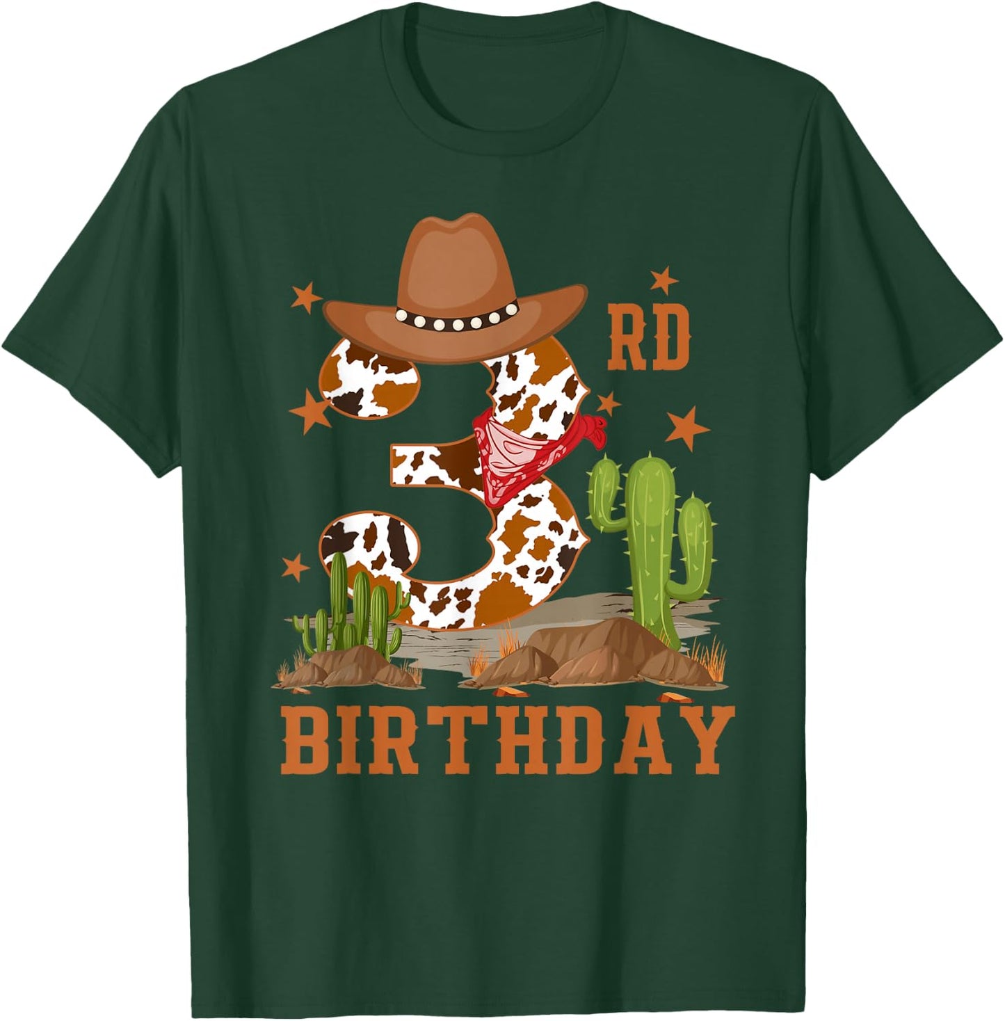 It's My 3rd Birthday Cowboy Western 3 Year Old Boy Bday T-Shirt - T-Shirt | Forest