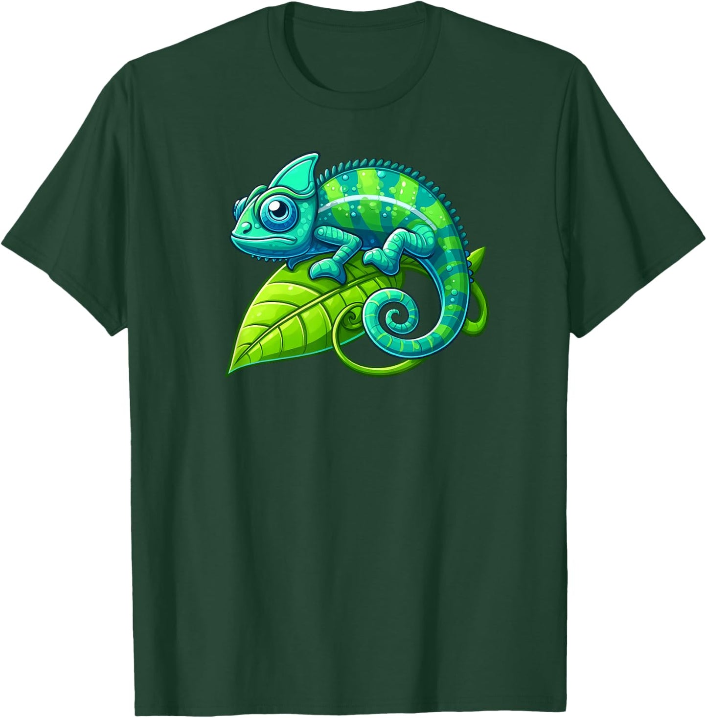 Blue Green Chameleon T-Shirt - T-Shirt | Forest