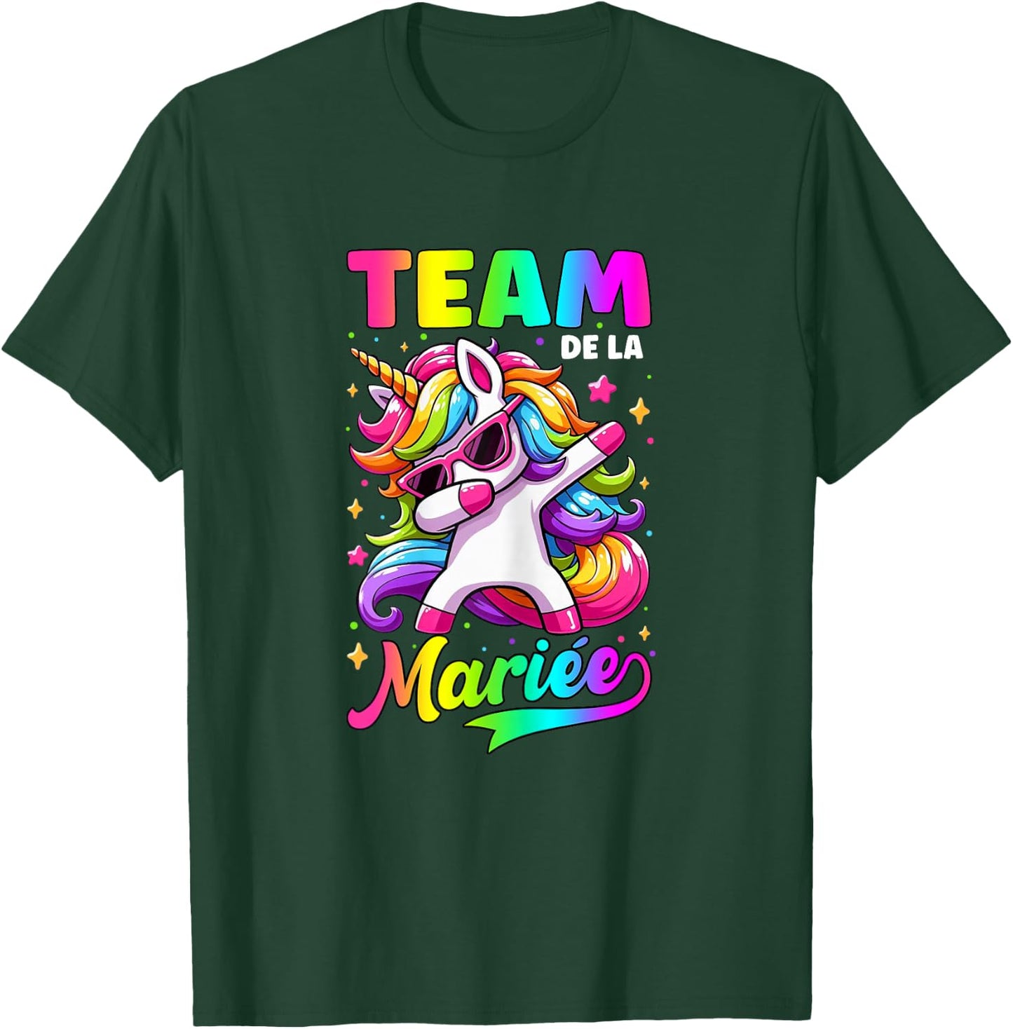 Funny Team Bride Evjf Femme Future Mariée Licorne , Black, Female X-Small T-Shirt - T-Shirt | Forest