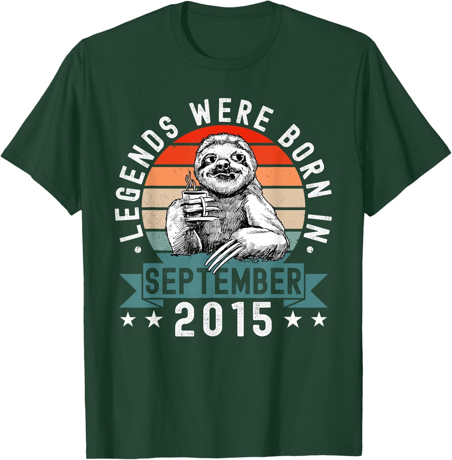 Legends Were Born In September 2015 Funny Sloth Birthday T-Shirt - T-Shirt | Forest