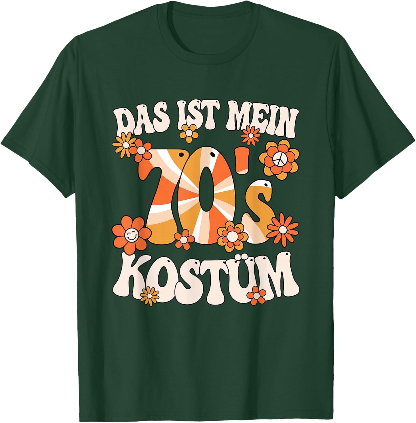 Das Ist Mein 70s Costume Hippie Motto Party 70s Outfit , black T-Shirt - T-Shirt | Forest